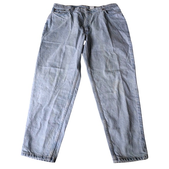 Vintage 90s Levi's 522 Tapered Jeans Made in USA 22 Short Light Wash Denim - Picture 1 of 5